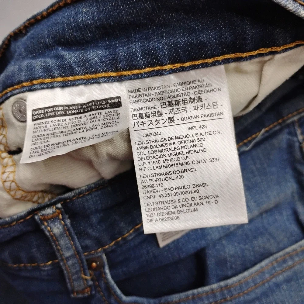 Levis Mens 541 Athletic Taper Medium Wash Blue Jeans 44x32 Distressed